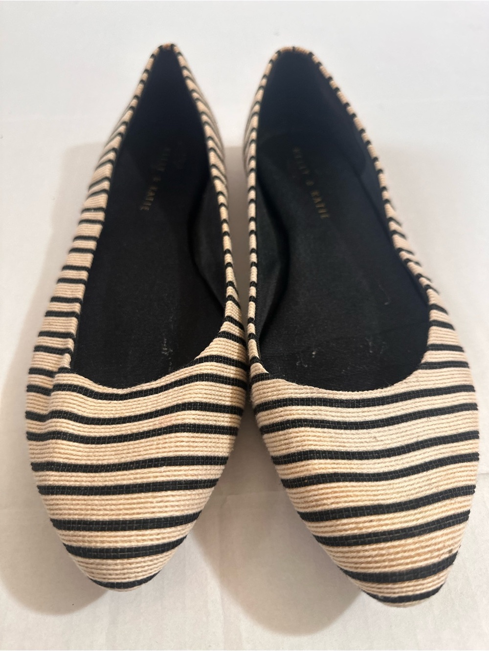 Kelly & Katie Parissa Canvas Ballet Flats black white Striped Size 11 - Picture 2 of 9